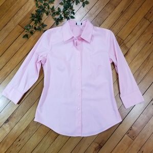 J. Crew pink button down 3/4 sleeve shirt